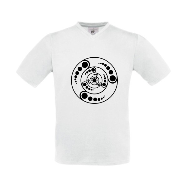 T-shirt Col V original Homme  - crops circle - 