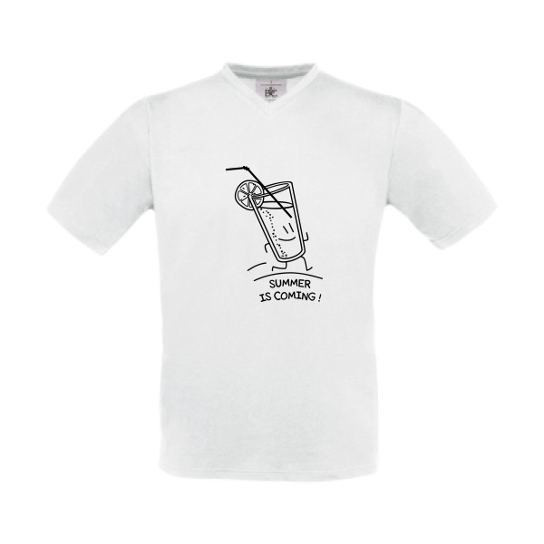 T-shirt Col V original Homme  - Summer is coming ! - 