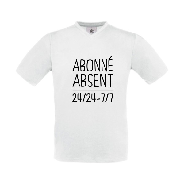 T-shirt Col V Homme original - Abonné absent - 