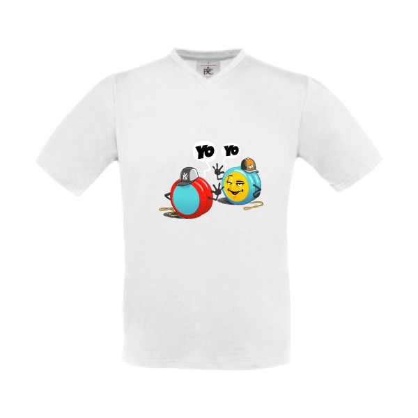 Yo Yo -T-shirt Col V Geek Homme -B&C - Exact V-Neck -thème  Geek -