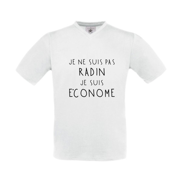 PICSOU - T-shirt Col V geek Homme  -B&C - Exact V-Neck - Thème humour et finance-