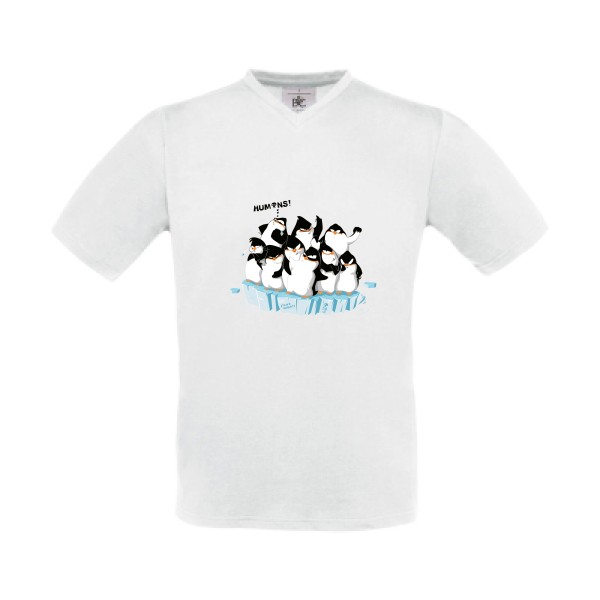 F**king humans ! - T-shirt Col V ecolo  - modèle B&C - Exact V-Neck -thème original -