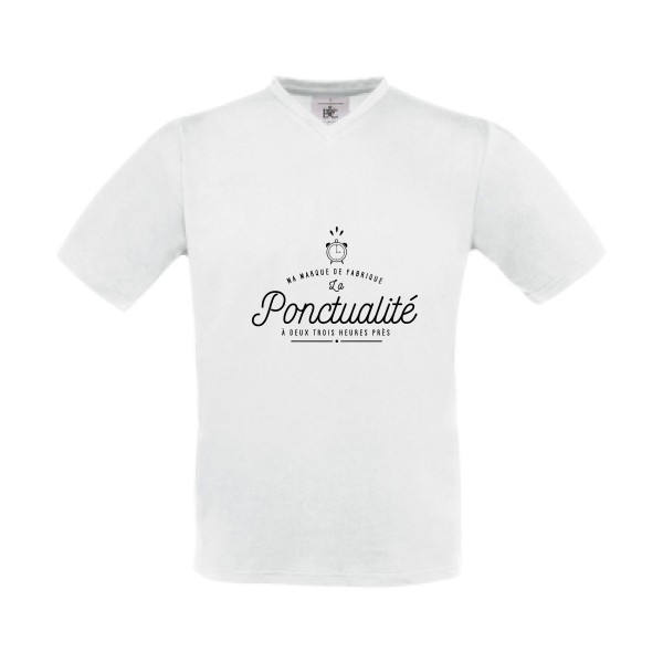 La Ponctualité - Tee shirt humoristique Homme -B&C - Exact V-Neck