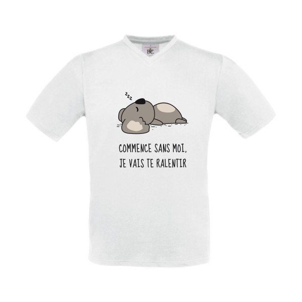 Dormir - T-shirt Col V - modèle B&C - Exact V-Neck -thème sieste et farniente -