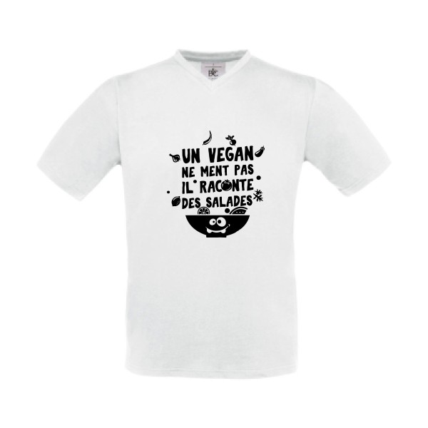 T-shirt Col V original Homme  - Un vegan ne ment pas - 