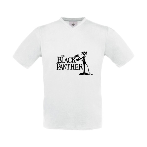 The black panther -T-shirt Col V cool Homme -B&C - Exact V-Neck -thème  cinema - 