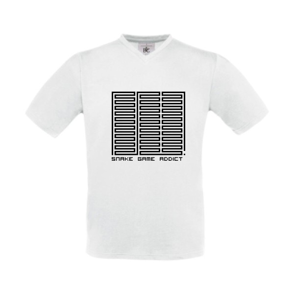 T-shirt Col V Homme original - Le jeu du serpent - 