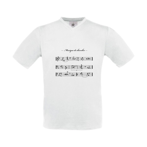 Musique de chambre - T-shirt Col V coquin pour Homme -modèle B&C - Exact V-Neck - thème humour potache -