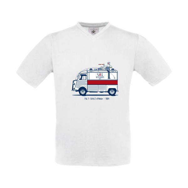 SOS REVENANTS -T-shirt Col V rigolo Homme -B&C - Exact V-Neck -thème  cinéma et films - 