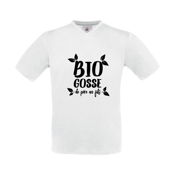 BIO GOSSE  - T-shirt Col V rigolo  - thème tee shirt et sweat écolo -