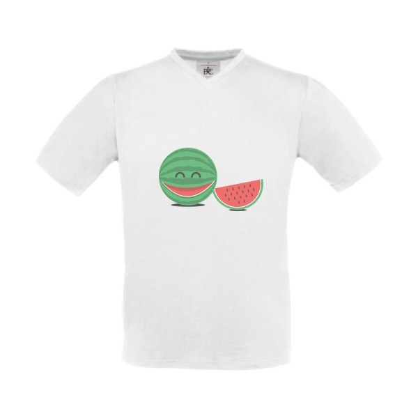 TRANCHE DE RIGOLADE -T-shirt Col V rigolo imprimé Homme -B&C - Exact V-Neck -Thème humour enfantin -