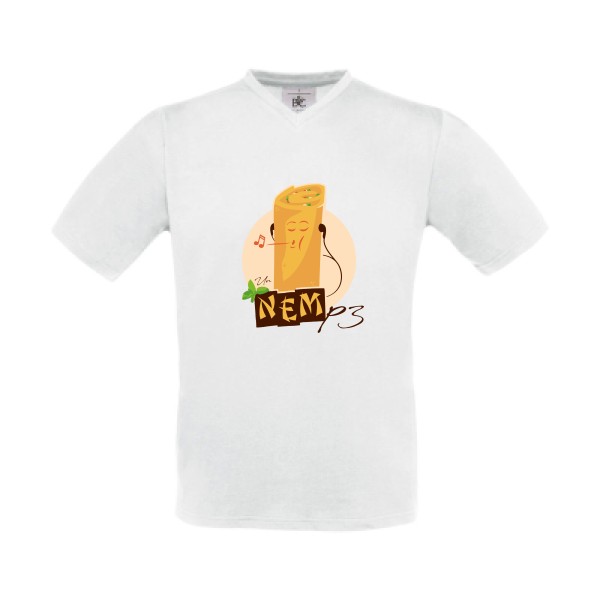 NEMp3-T shirt geek drole - B&C - Exact V-Neck