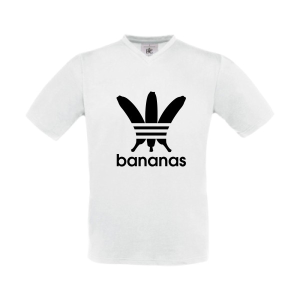 bananas -T-shirt Col V humour Homme -B&C - Exact V-Neck -thème parodie -