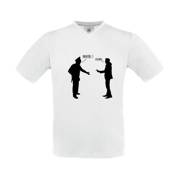 CHIFOUMI - modèle B&C - Exact V-Neck - T shirt et vêtement cool - thème parodie -