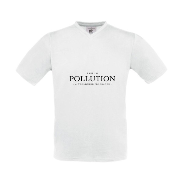 T-shirt Col V original Homme  - Parfum POLLUTION - 