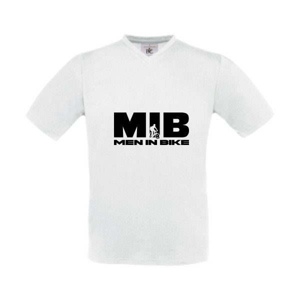 MEN IN BIKE - T-shirt Col V humour Homme - thème parodie-