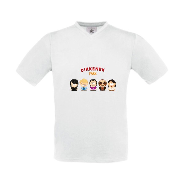 DIKKENEK PARK - B&C - Exact V-Neck Homme - T-shirt Col V humour belge - thème cinema -