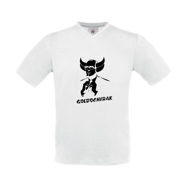 Goldochirak - T-shirt Col V amusant pour Homme -modèle B&C - Exact V-Neck - thème parodie et politique -