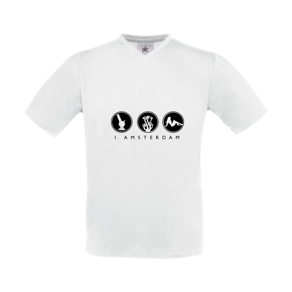  T-shirt Col V original Homme  - IAMSTERDAM - 