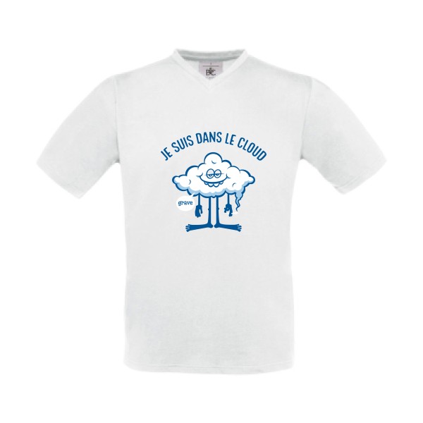 Cloud - T-shirt Col V geek cool pour Homme -modèle B&C - Exact V-Neck - thème Geek et gamers-