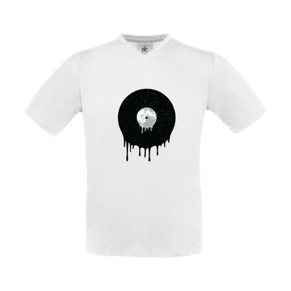 In the sky - T shirt original Homme - modèle B&C - Exact V-Neck - thème musique -