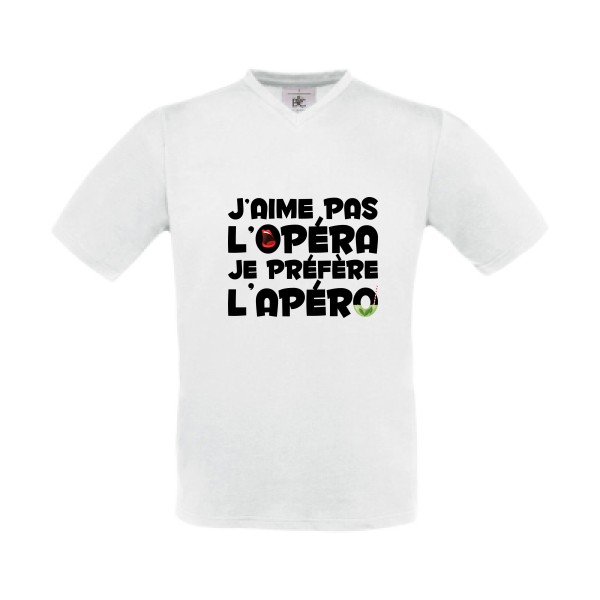 opérapéro - T-shirt Col V apéro Homme - modèle B&C - Exact V-Neck -thème humour alcool -