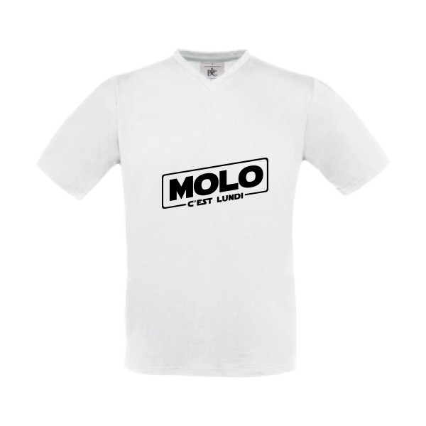 Molo c'est lundi -T-shirt Col V Homme original -B&C - Exact V-Neck -Thème original-