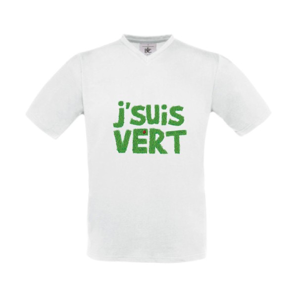 T-shirt Col V original Homme  - suis vert - 