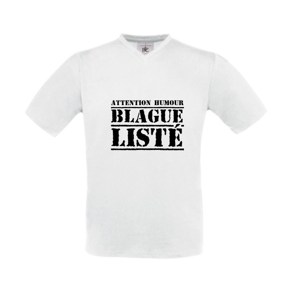 T-shirt Col V original Homme  - BLAGUE LISTÉ - 