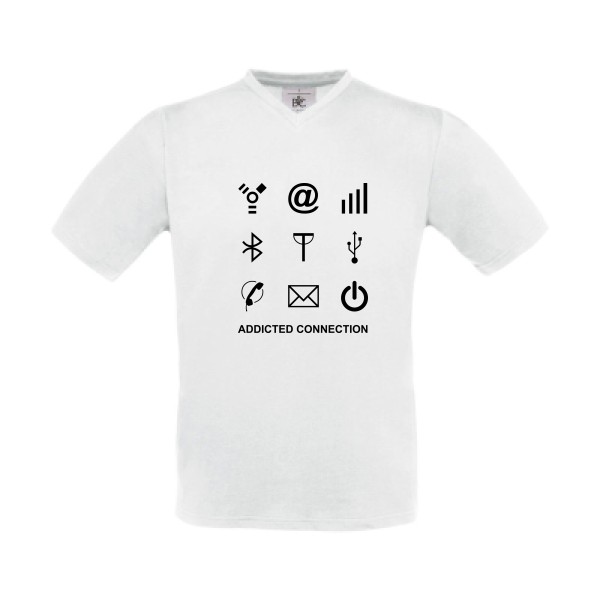 Addicted connection- t shirt Geek - B&C - Exact V-Neck