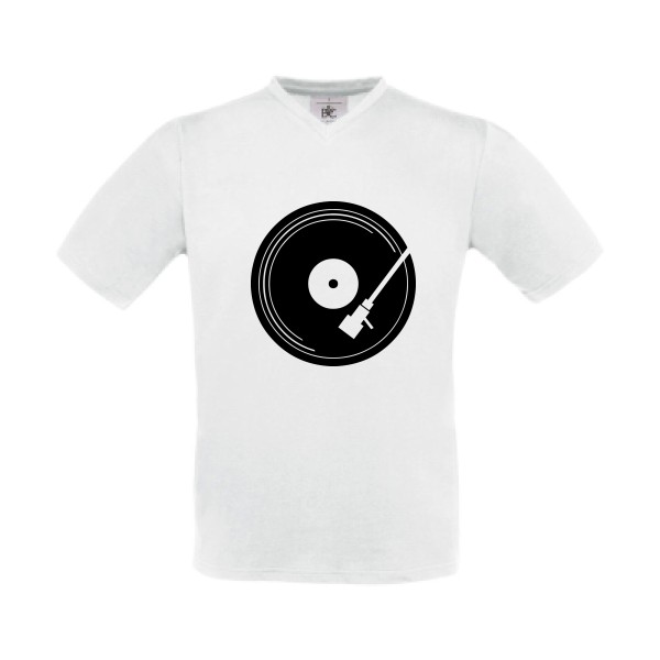 Last Dj - T-shirt Col V Dj Homme - modèle B&C - Exact V-Neck -thème musique et geek