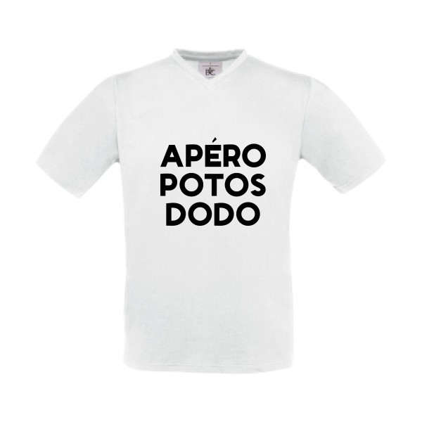 T-shirt Col V Homme original - Apéro Potos Dodo  -