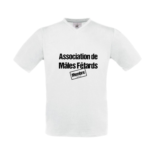 T-shirt Col V Homme original - Association de Mâles Fêtards -