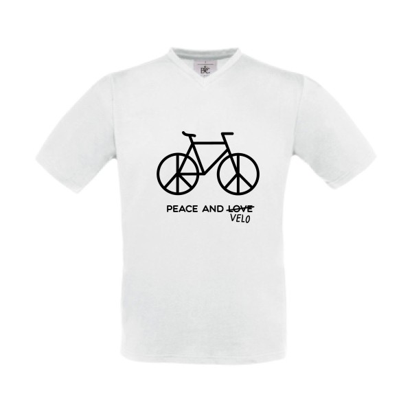 - T-shirt Col V velo humour - B&C - Exact V-Neck- rueduteeshirt.com