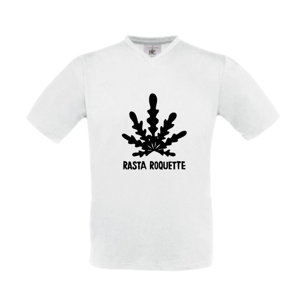Rasta roquette - T-shirt Col V rigolo - Thème t shirt  et sweat cuisine pour  Homme -