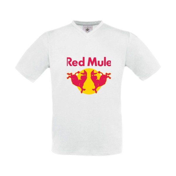 Red Mule-Tee shirt Parodie - Modèle T-shirt Col V -B&C - Exact V-Neck
