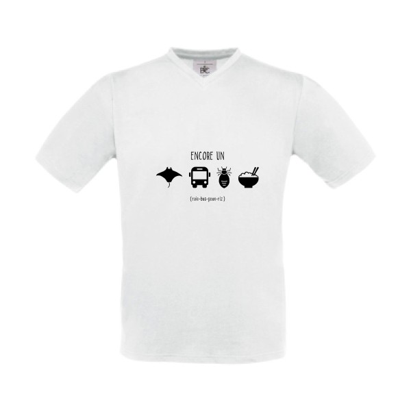 REBUS- T shirt rigolo- modèle B&C - Exact V-Neck - 