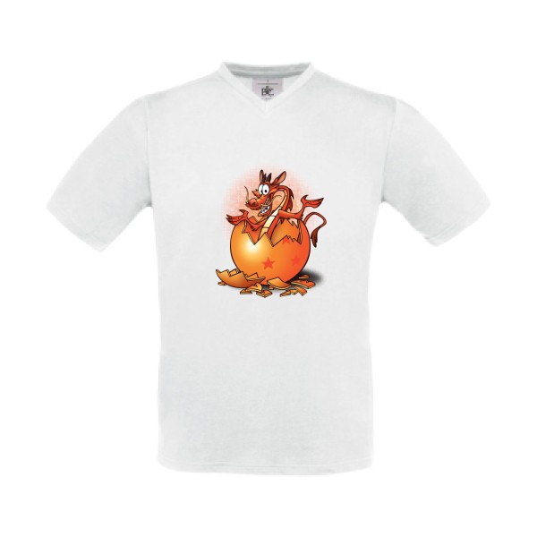 Dragon surprise - modèle B&C - Exact V-Neck - Thème t shirt enfant -