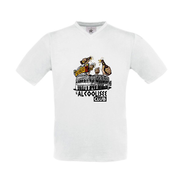 L'ALCOOLIZEE -T-shirt Col V alcool humour Homme -B&C - Exact V-Neck -thème alcool humour -