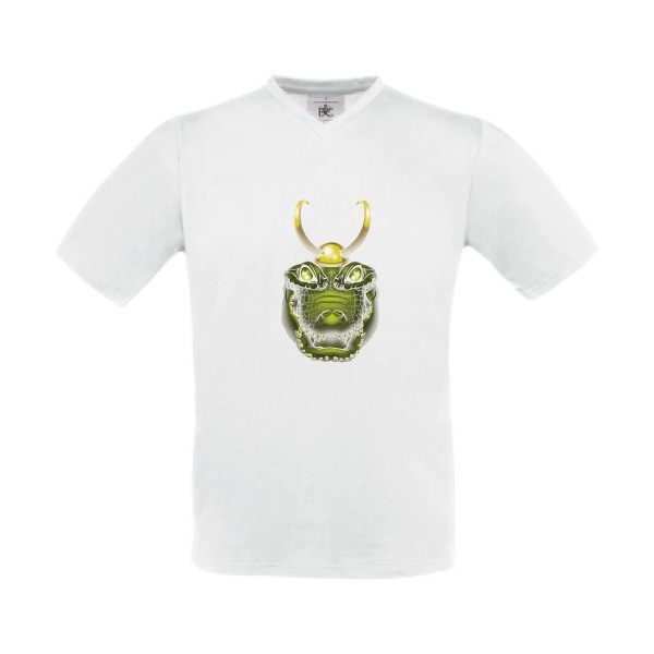 Alligator smile - T-shirt Col V animaux -B&C - Exact V-Neck