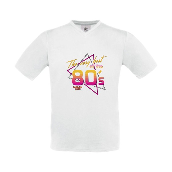 80s -T-shirt Col V original vintage - B&C - Exact V-Neck - thème vintage -