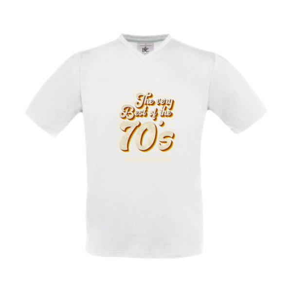 70s - T-shirt Col V original -B&C - Exact V-Neck - thème année 70 -