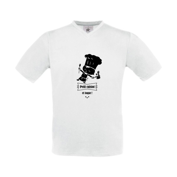 T-shirt Col V Homme original - petit cuistot -