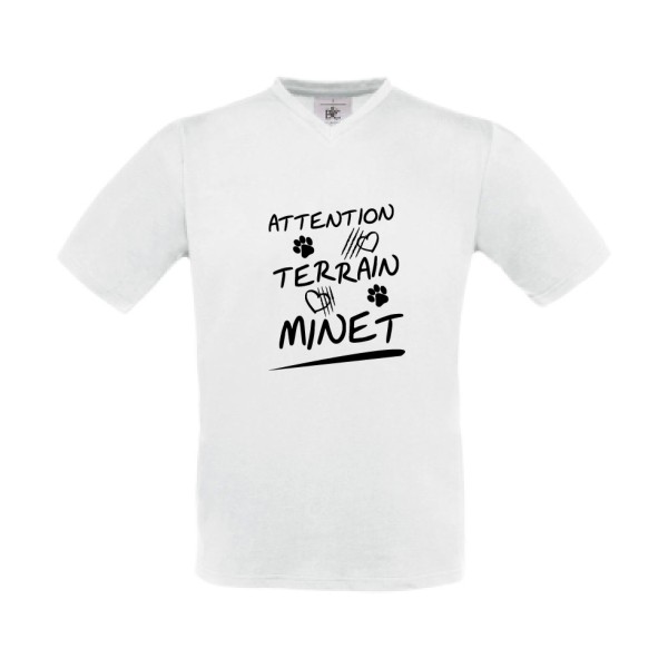 T-shirt Col V - B&C - Exact V-Neck - Attention Terrain Minet