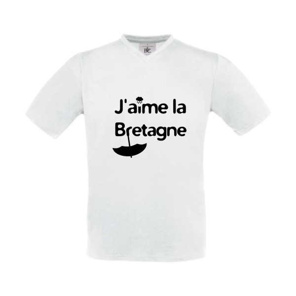 T-shirt Col V - B&C - Exact V-Neck - J'aime la Bretagne