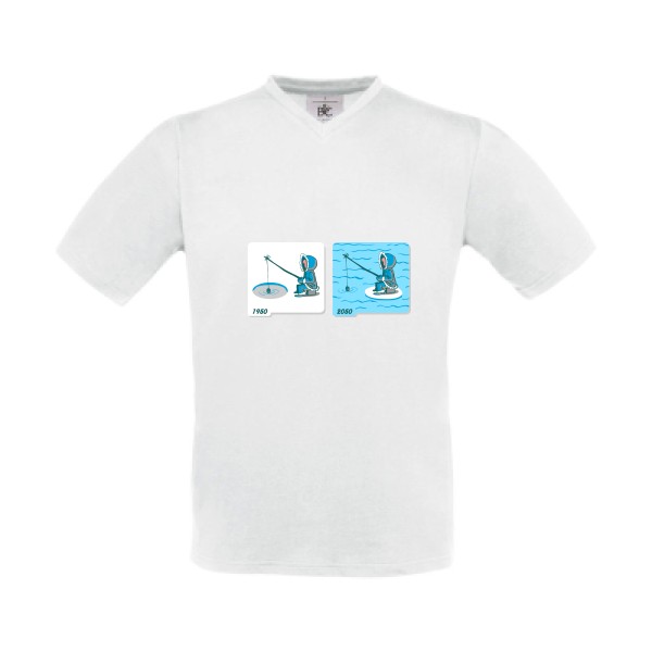 T shirt Homme humour -Fishing in Arctic - B&C - Exact V-Neck