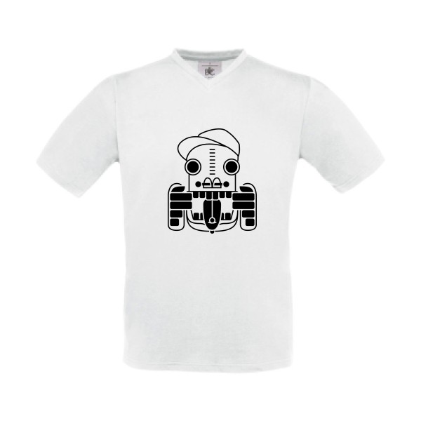 T-shirt Col V Homme original - Under spiral influence - 