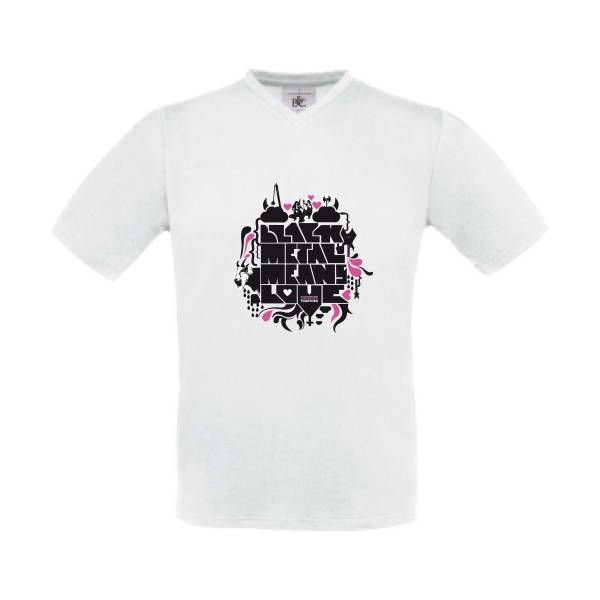 T-shirt Col V Homme original - Black Metal Means Love -