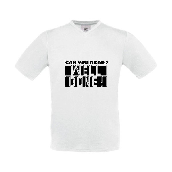  T-shirt Col V Homme original - Can you read ? - 