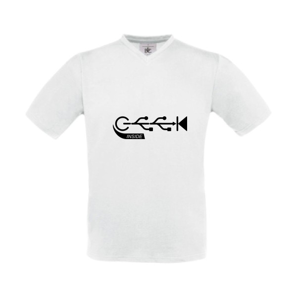 T-shirt Col V Homme geek - Geek inside - 